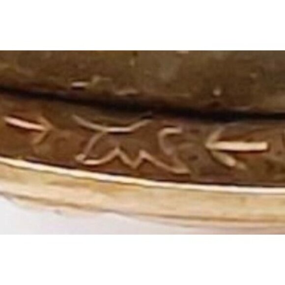 Vintage Van Dell 1/20 12K GF Serpentine Cabochon Brooch / Pin Mid-Century Signed - Picture 6 of 9